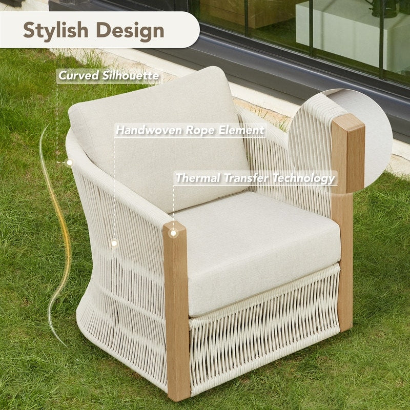 Carlos Outdoor Patio Furniture Bistro Set Swivel Chair