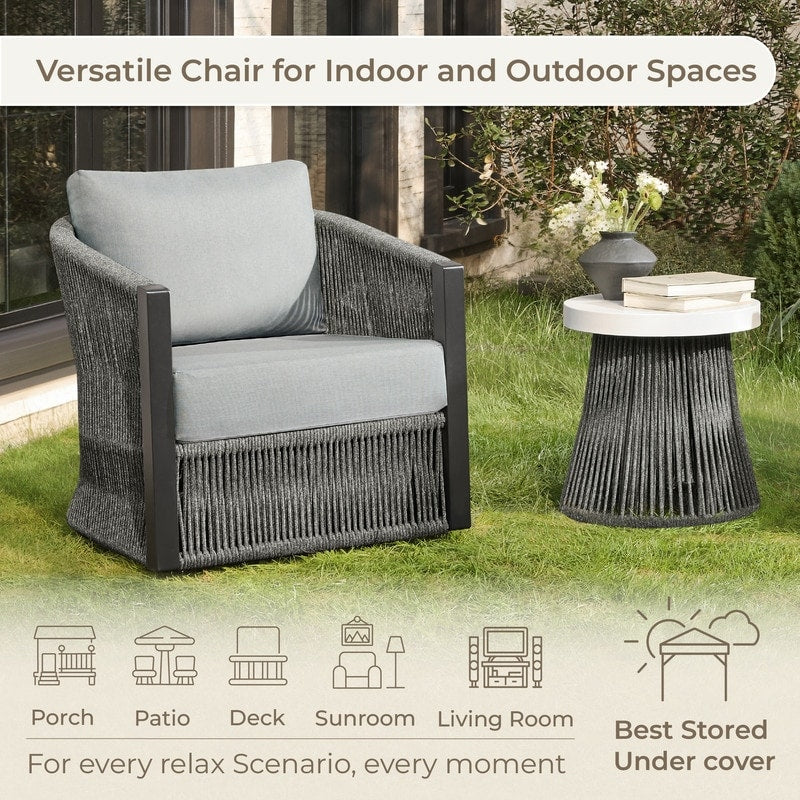 Carlos Outdoor Patio Furniture Bistro Set Swivel Chair