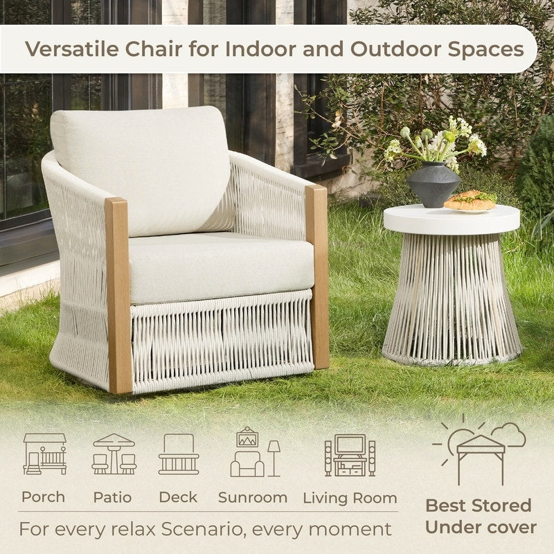 Carlos Outdoor Patio Furniture Bistro Set Swivel Chair
