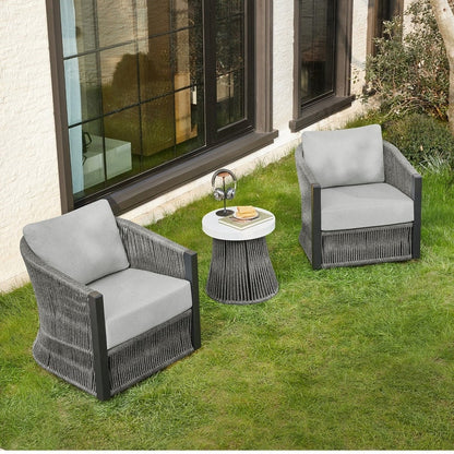 Carlos Outdoor Patio Furniture Bistro Set Swivel Chair