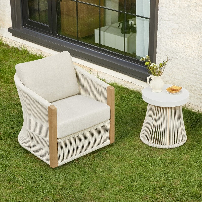Carlos Outdoor Patio Furniture Bistro Set Swivel Chair
