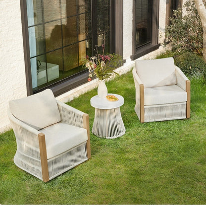 Carlos Outdoor Patio Furniture Bistro Set Swivel Chair