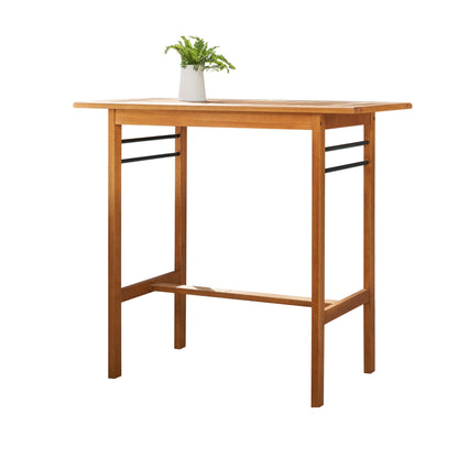 Carlton Honey Patio Wood Counter-Height Bar Table and Chairs