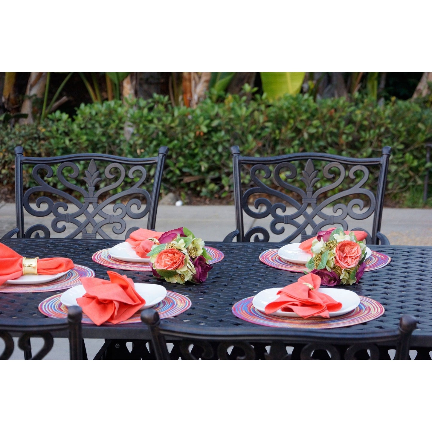 Casablanca Black Cast Aluminum 9-piece Outdoor Dining Set with Cushions