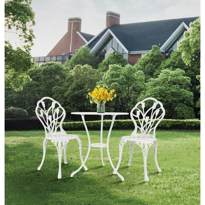 3-Piece Aluminum Outdoor Patio Tulip Sets With Table