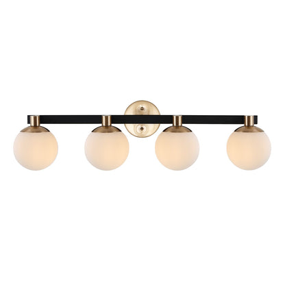 Cecil Globe Metal/Frosted Glass Modern Contemporary LED Vanity, by JONATHAN Y