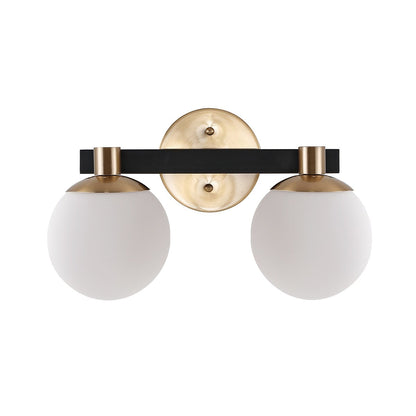 Cecil Globe Metal/Frosted Glass Modern Contemporary LED Vanity, by JONATHAN Y