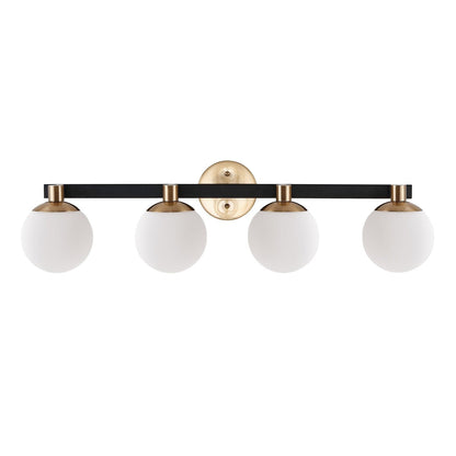 Cecil Globe Metal/Frosted Glass Modern Contemporary LED Vanity, by JONATHAN Y