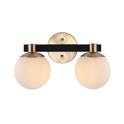 Cecil Globe Metal/Frosted Glass Modern Contemporary LED Vanity, by JONATHAN Y