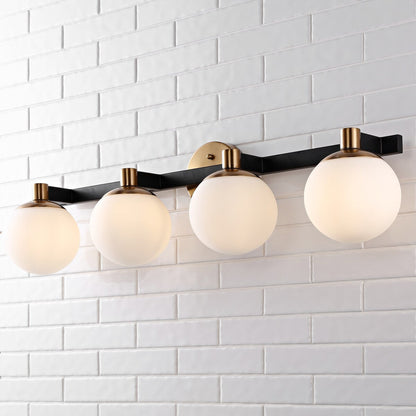 Cecil Globe Metal/Frosted Glass Modern Contemporary LED Vanity, by JONATHAN Y