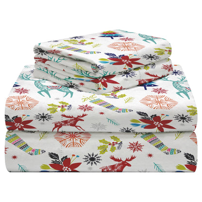Celeste Home 190 GSM Cotton Heavy Weight Flannel Velvet Feel Bed Sheet Set