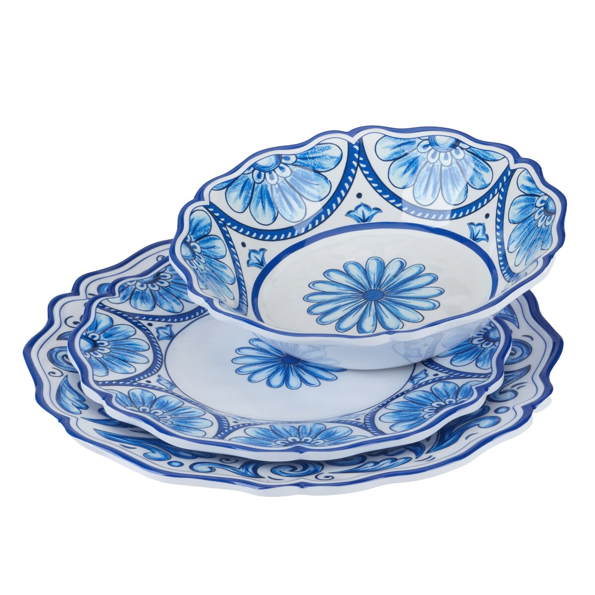 Certified International Veranda Melamine 12-piece Dinnerware Set, Service for 4