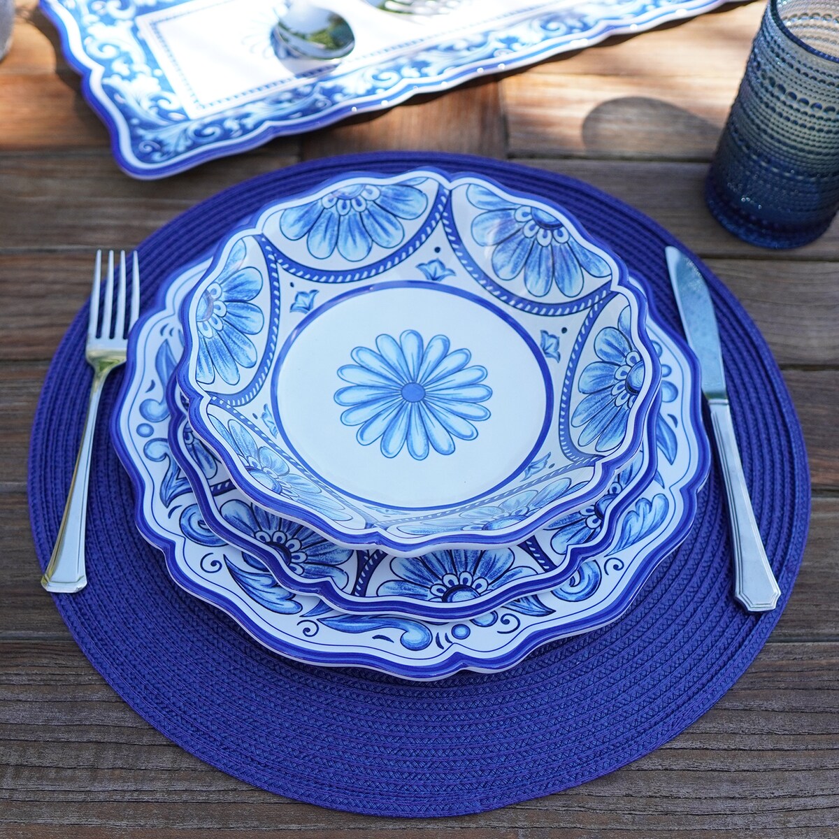 Certified International Veranda Melamine 12-piece Dinnerware Set, Service for 4