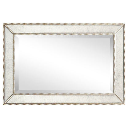 Champagne Bead Beveled Rectangular Wall Mirror - Clear