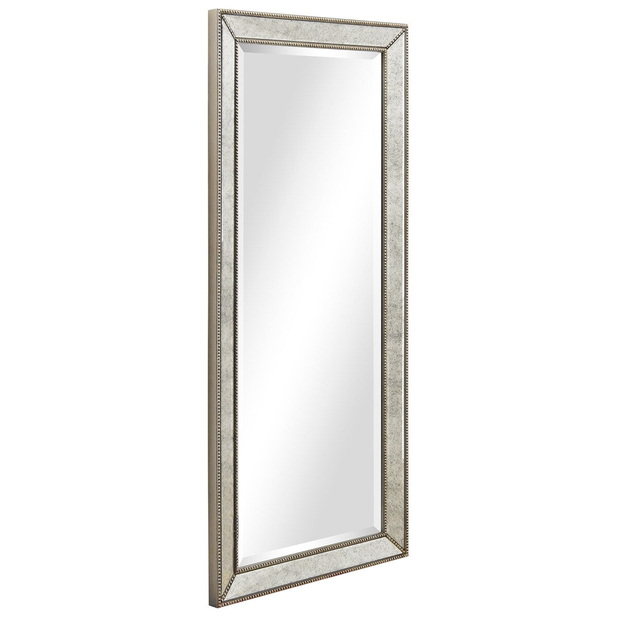 Champagne Bead Beveled Rectangular Wall Mirror - Clear