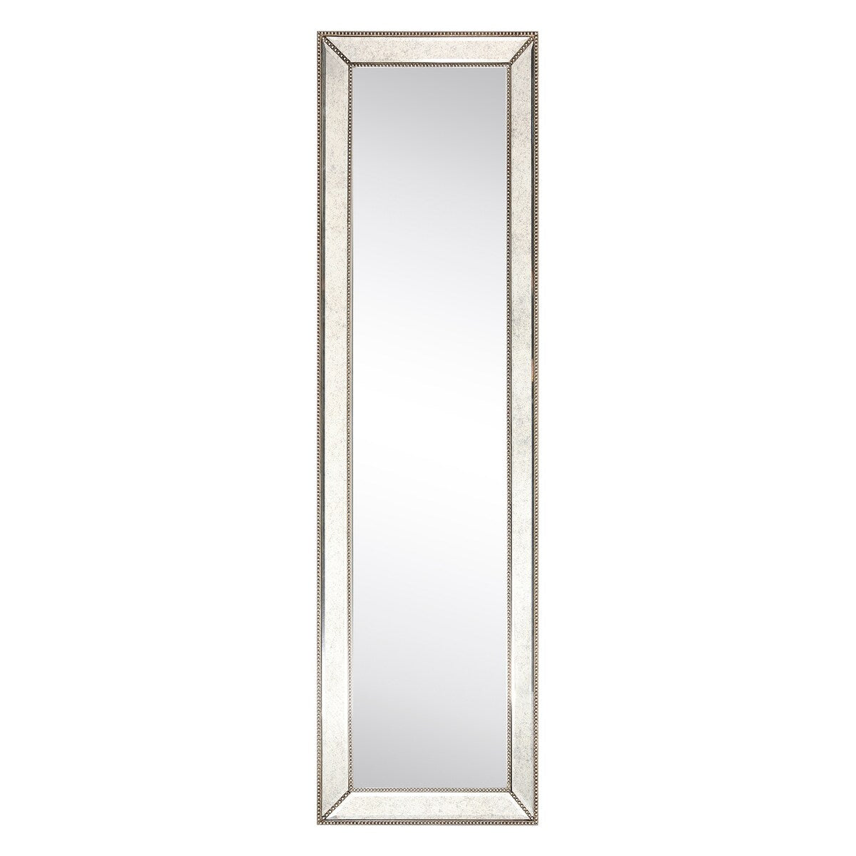 Champagne Bead Beveled Rectangular Wall Mirror - Clear