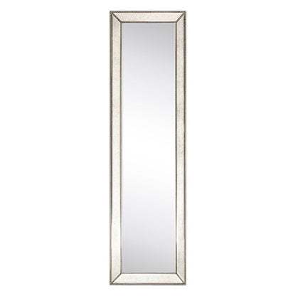 Champagne Bead Beveled Rectangular Wall Mirror - Clear