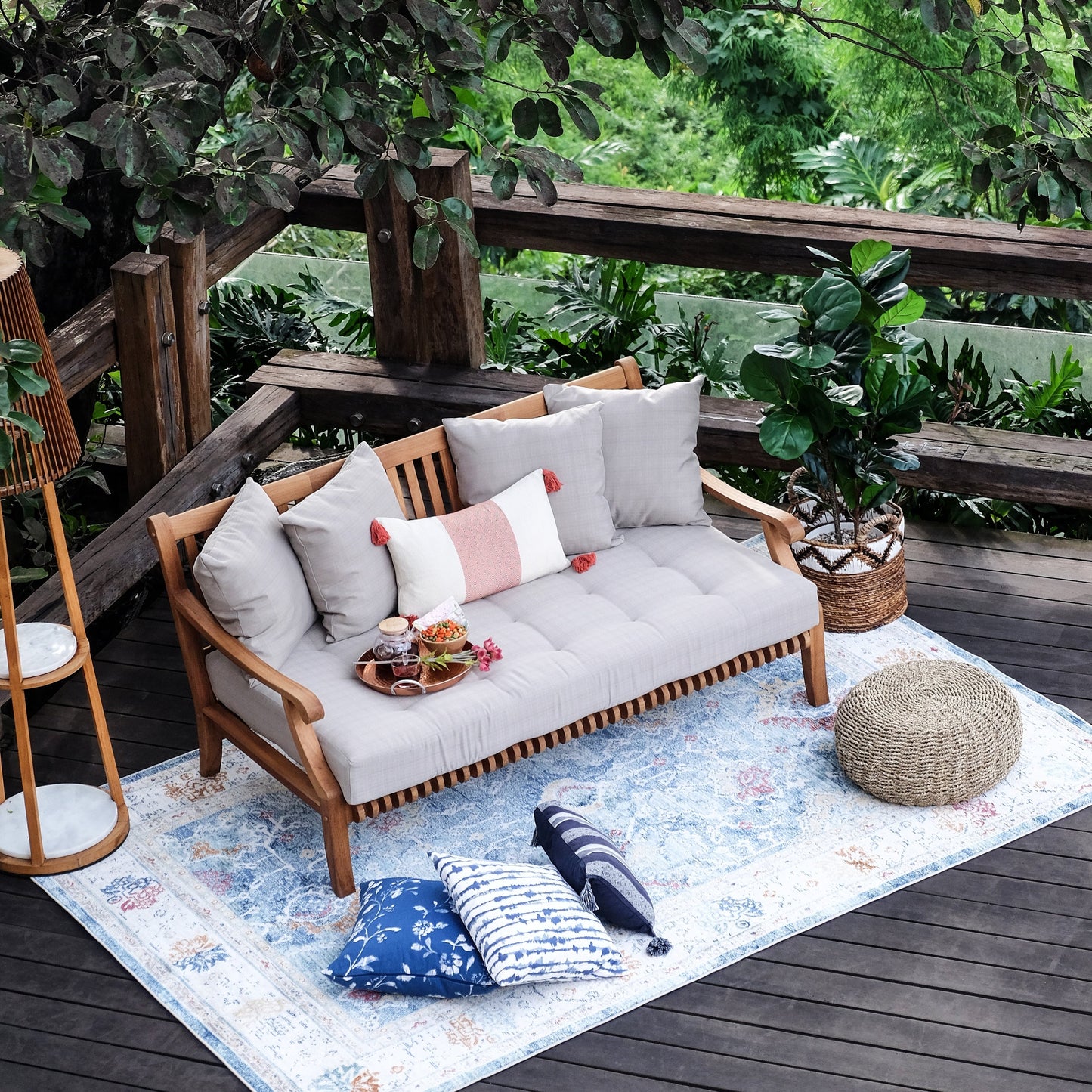 Cambridge Casual Chara 4-piece Teak Patio Conversation Set