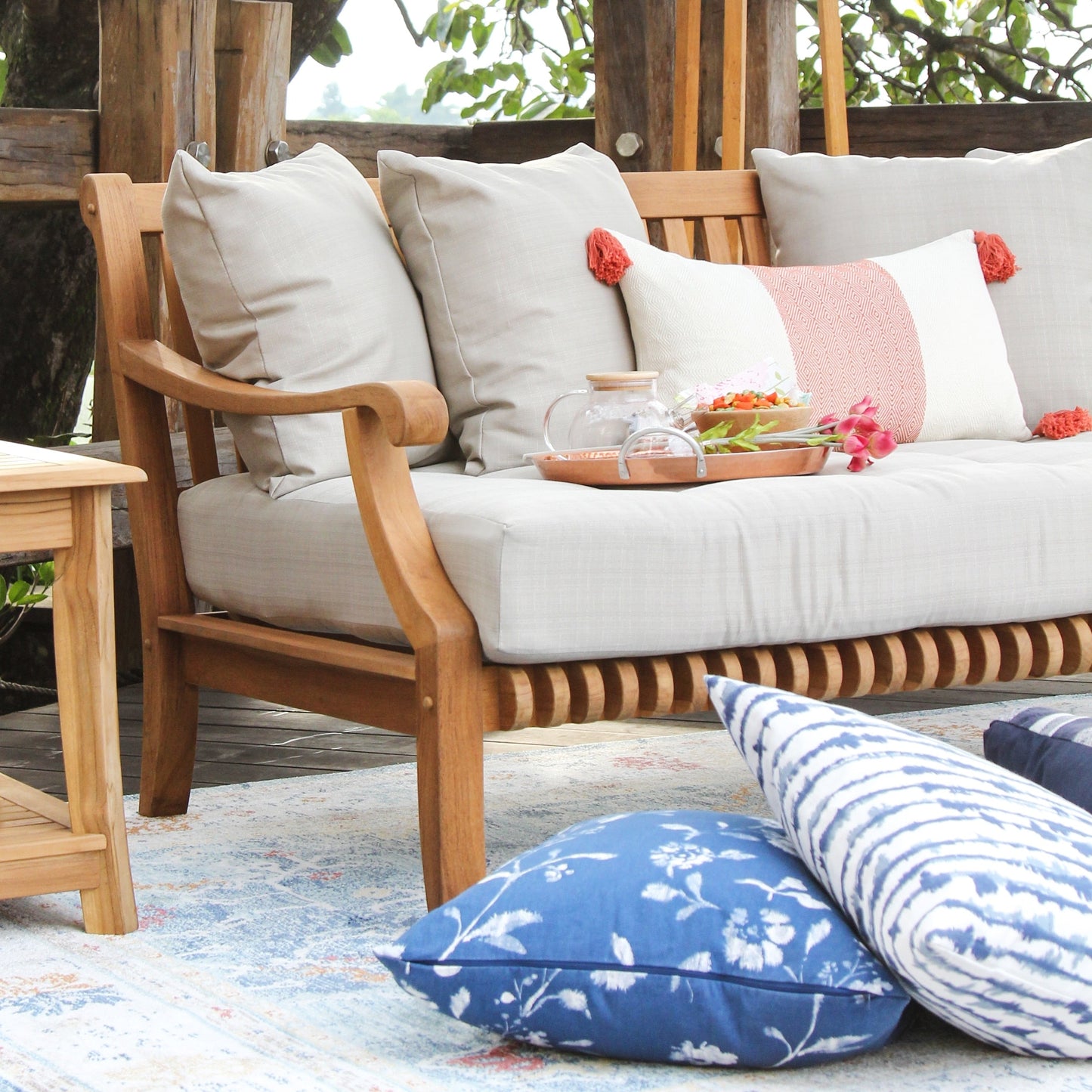 Cambridge Casual Chara 5-piece Teak Patio Conversation Set
