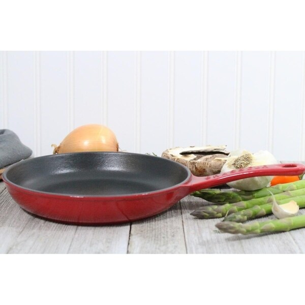 Chasseur 8-inch Red French Enameled Cast Iron Fry pan