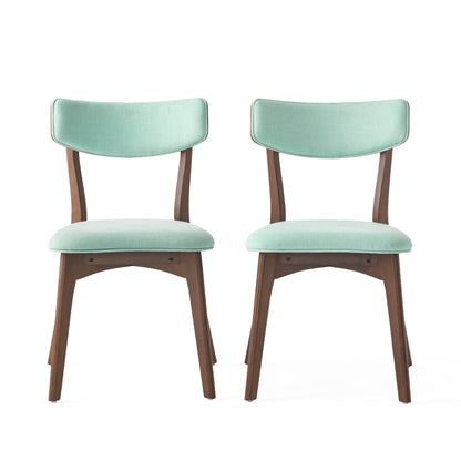 Chazz Mid-Century Modern Upholstered Rubberwood Dining Chairs (Set of 2/4) by Christopher Knight Home