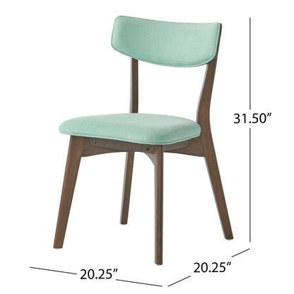 Chazz Mid-Century Modern Upholstered Rubberwood Dining Chairs (Set of 2/4) by Christopher Knight Home