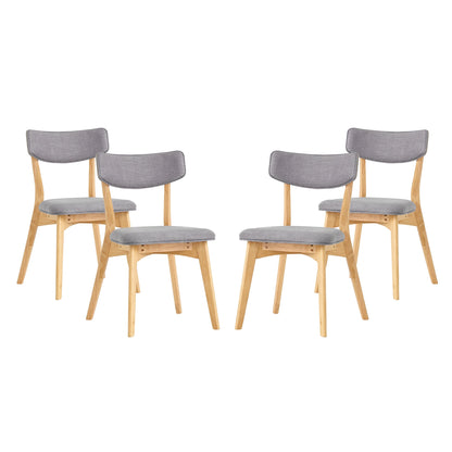 Chazz Mid-Century Modern Upholstered Rubberwood Dining Chairs (Set of 2/4) by Christopher Knight Home