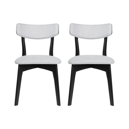Chazz Mid-Century Modern Upholstered Rubberwood Dining Chairs (Set of 2/4) by Christopher Knight Home
