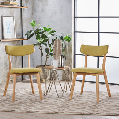 Chazz Mid-Century Modern Upholstered Rubberwood Dining Chairs (Set of 2/4) by Christopher Knight Home