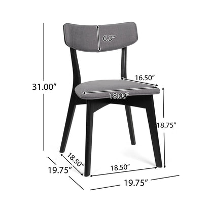 Chazz Mid-Century Modern Upholstered Rubberwood Dining Chairs (Set of 2/4) by Christopher Knight Home