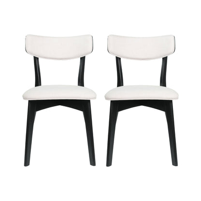 Chazz Mid-Century Modern Upholstered Rubberwood Dining Chairs (Set of 2/4) by Christopher Knight Home