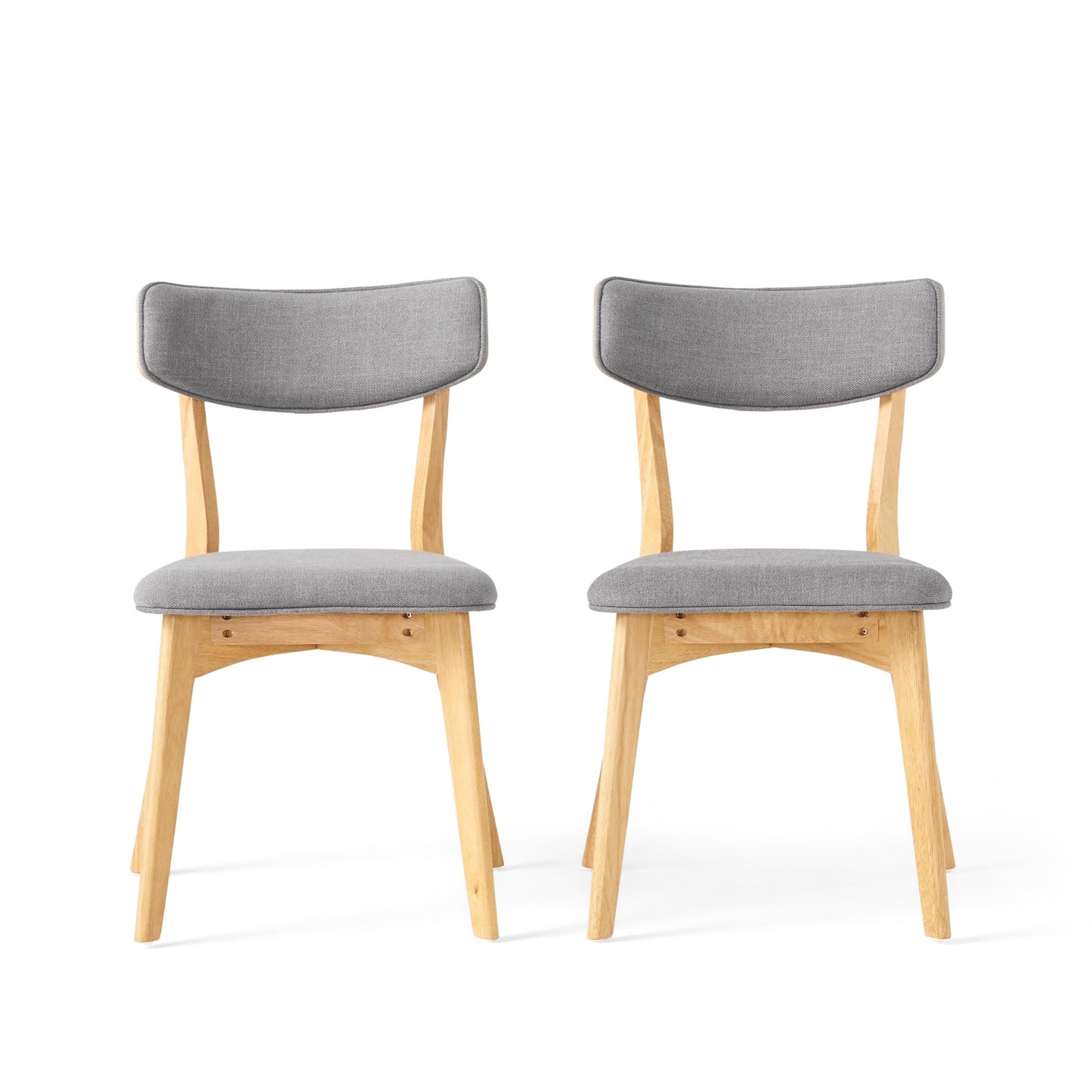 Chazz Mid-Century Modern Upholstered Rubberwood Dining Chairs (Set of 2/4) by Christopher Knight Home