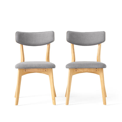Chazz Mid-Century Modern Upholstered Rubberwood Dining Chairs (Set of 2/4) by Christopher Knight Home