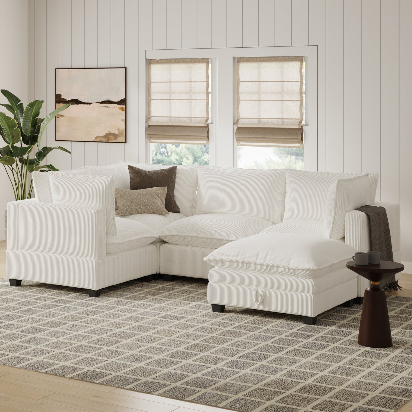 Chelsea Modern Cloud Modular Upholstered Sofa with Deep Seat and Plush Cushions