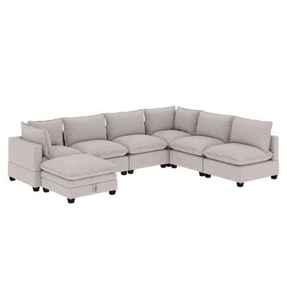Chelsea Modern Cloud Modular Upholstered Sofa with Deep Seat and Plush Cushions