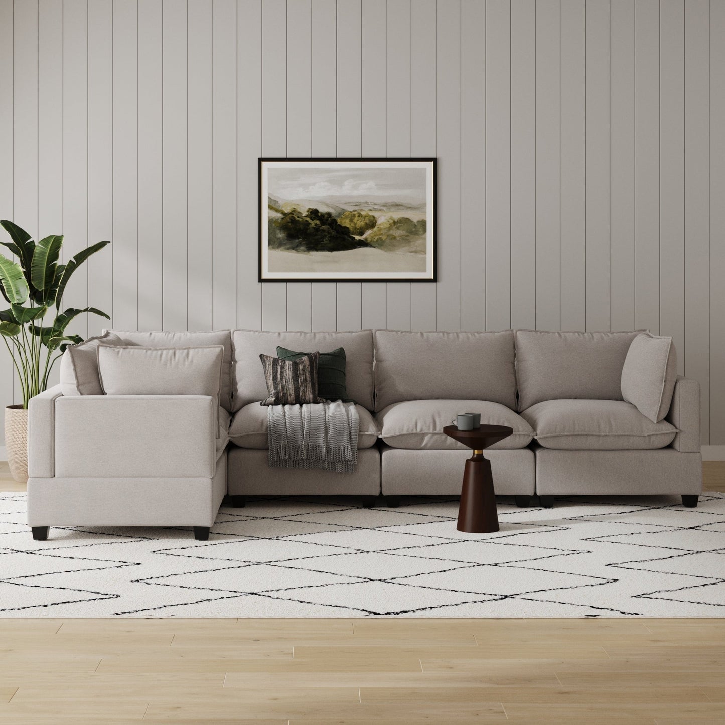 Chelsea Modern Cloud Modular Upholstered Sofa with Deep Seat and Plush Cushions