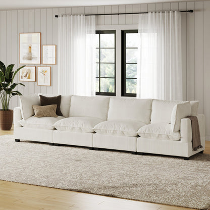 Chelsea Modern Cloud Modular Upholstered Sofa with Deep Seat and Plush Cushions