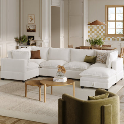Chelsea Modern Cloud Modular Upholstered Sofa with Deep Seat and Plush Cushions