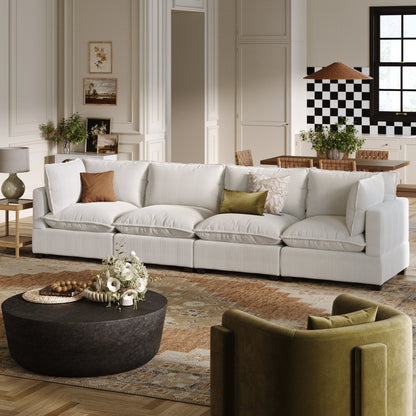 Chelsea Modern Cloud Modular Upholstered Sofa with Deep Seat and Plush Cushions