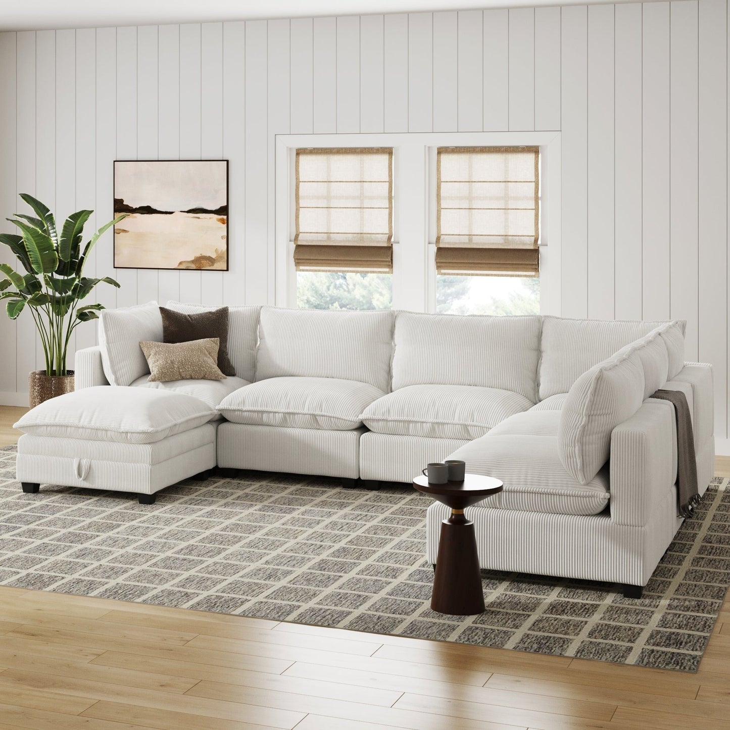 Chelsea Modern Cloud Modular Upholstered Sofa with Deep Seat and Plush Cushions