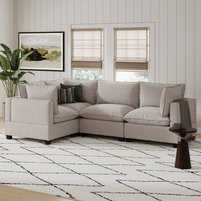 Chelsea Modern Cloud Modular Upholstered Sofa with Deep Seat and Plush Cushions