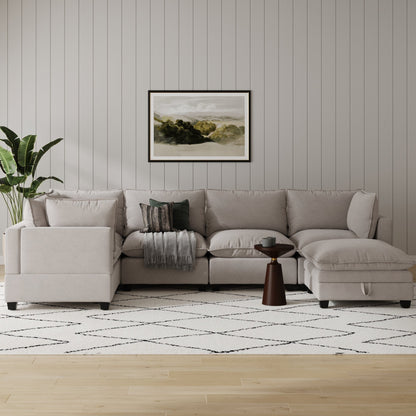 Chelsea Modern Cloud Modular Upholstered Sofa with Deep Seat and Plush Cushions