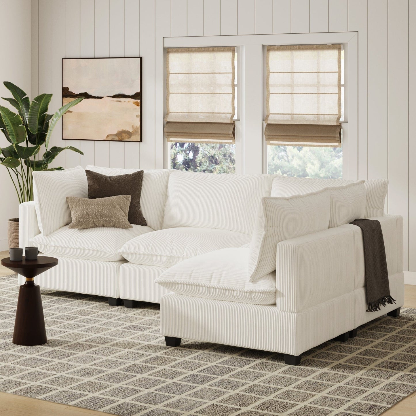 Chelsea Modern Cloud Modular Upholstered Sofa with Deep Seat and Plush Cushions