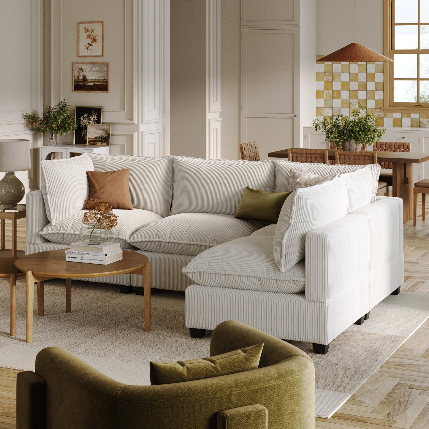 Chelsea Modern Cloud Modular Upholstered Sofa with Deep Seat and Plush Cushions