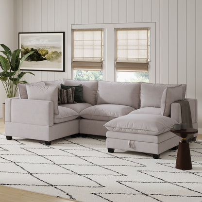 Chelsea Modern Cloud Modular Upholstered Sofa with Deep Seat and Plush Cushions