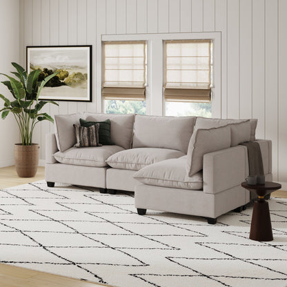 Chelsea Modern Cloud Modular Upholstered Sofa with Deep Seat and Plush Cushions