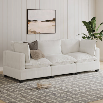 Chelsea Modern Cloud Modular Upholstered Sofa with Deep Seat and Plush Cushions