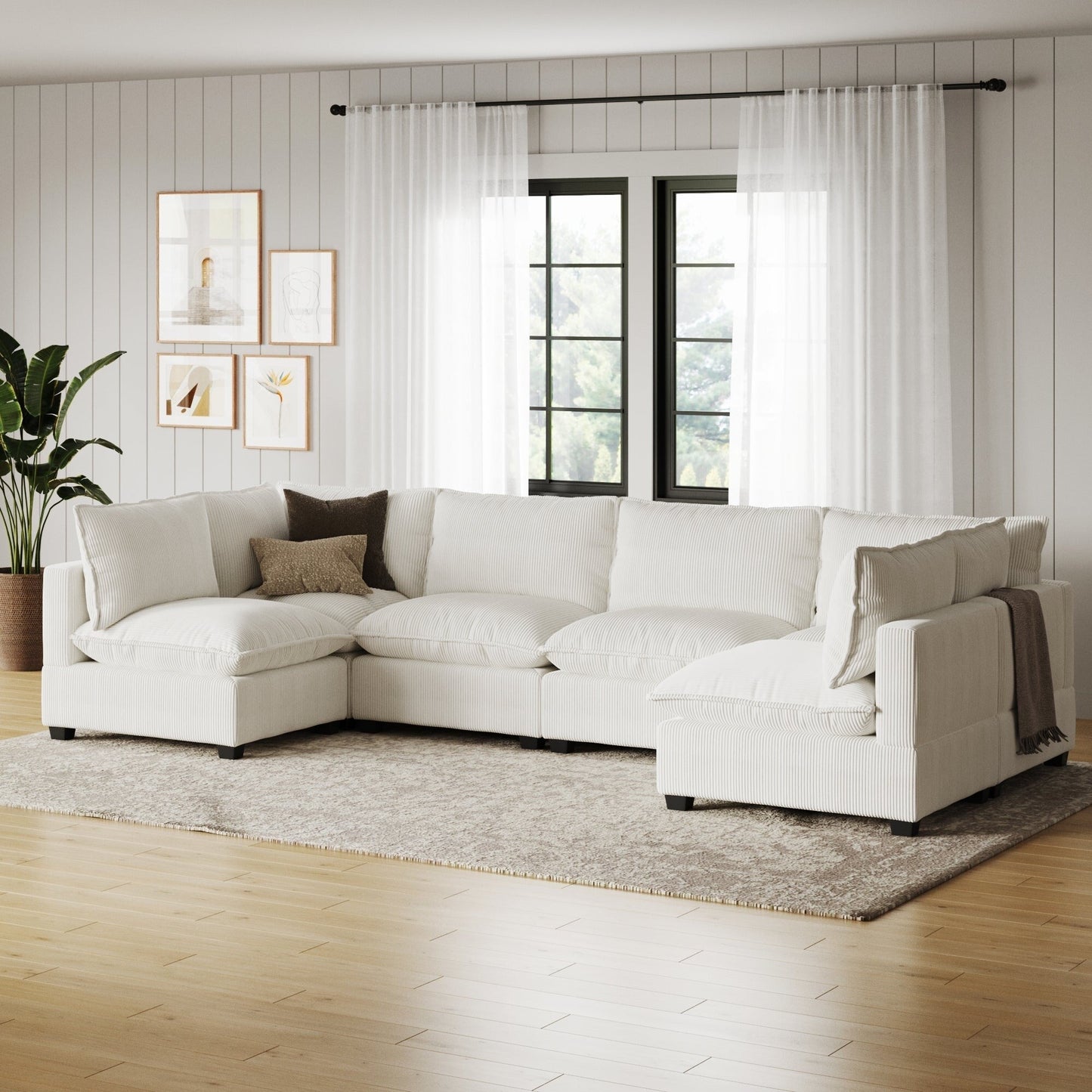 Chelsea Modern Cloud Modular Upholstered Sofa with Deep Seat and Plush Cushions