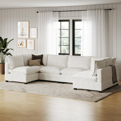 Chelsea Modern Cloud Modular Upholstered Sofa with Deep Seat and Plush Cushions