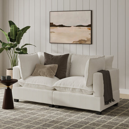 Chelsea Modern Cloud Modular Upholstered Sofa with Deep Seat and Plush Cushions